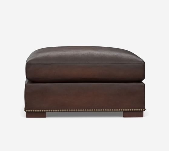 Turner Leather Sectional Ottoman, Leather Sectional Ottoman