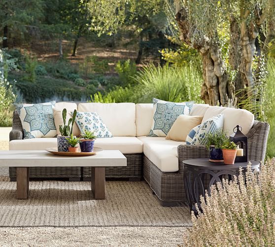 Huntington All Weather Wicker Outdoor, All Weather Rattan Sofa Set