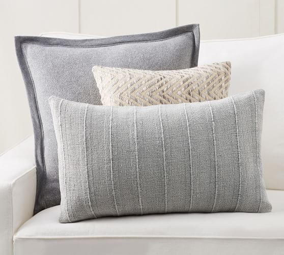 pottery barn gray pillows