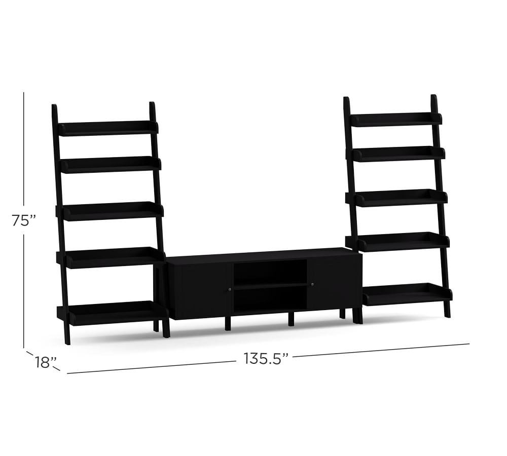 Studio 135.5" Media Console & Ladder Shelf Set Pottery Barn