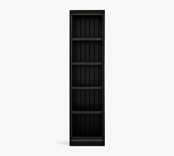 Narrow Bookcase Pottery Barn, Black Bookcase With Cupboard