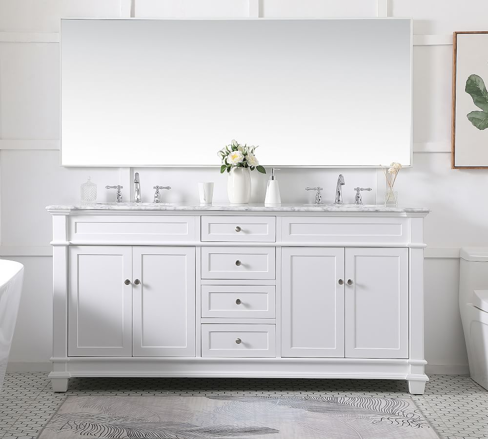 Engel 72 Double Sink Vanity Pottery Barn, What Size Mirrors For A 72 Double Vanity