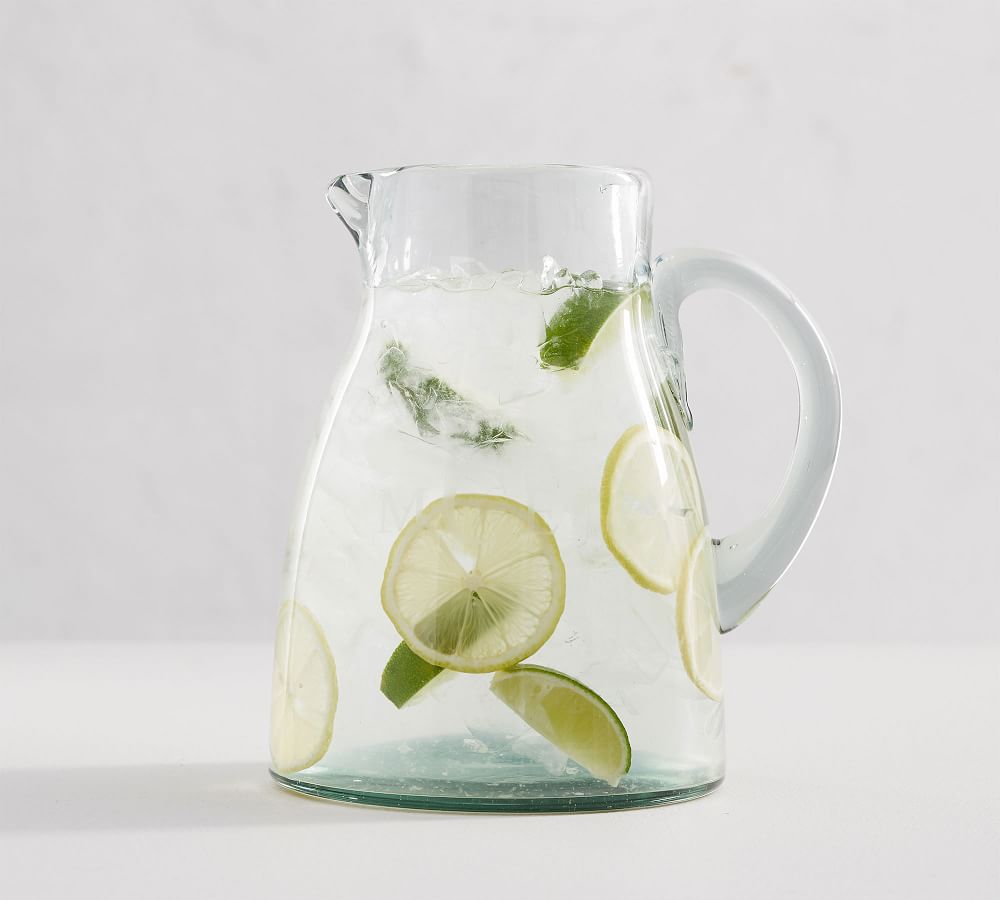 Santino Handcrafted Recycled Glass Pitcher | Pottery Barn