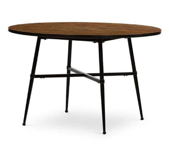 Juno Reclaimed Wood Round Dining Table, Juno Sign Tables