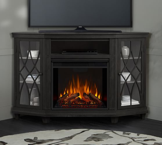 Real Flame® Lynette Corner Electric Fireplace Media Cabinet | Barn