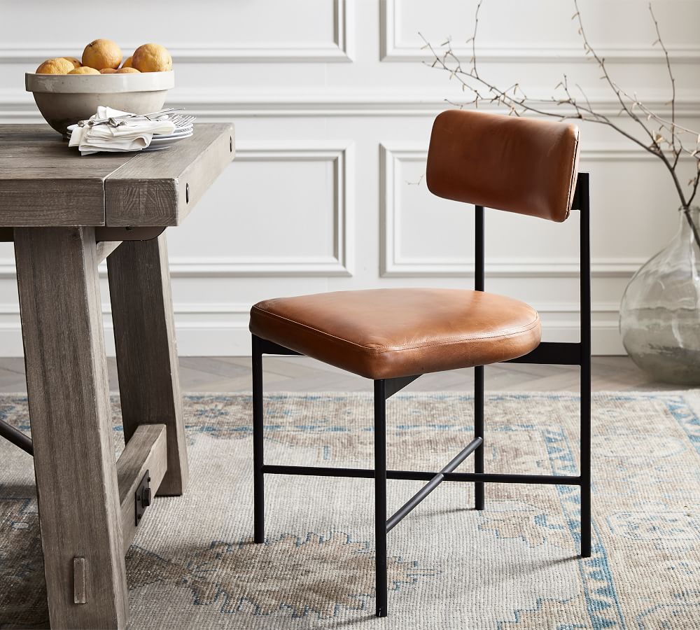 veerboot wimper winnen Maison Leather Dining Chair | Pottery Barn