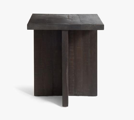 Rocklin 24 Reclaimed Wood Side Table, Reclaimed Wood Black Side Table