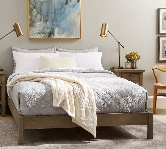 Wood Platform Bed Frame Pottery Barn, Anywhere Queen Bed Frame