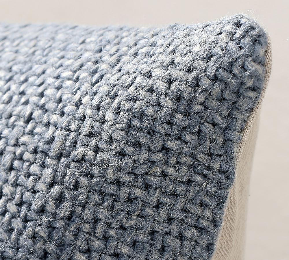 Pottery Barn Faye Textured Linen Pillow Cover – 20x20 Inch, Sterling Gray, Zip Closure, Machine Washable