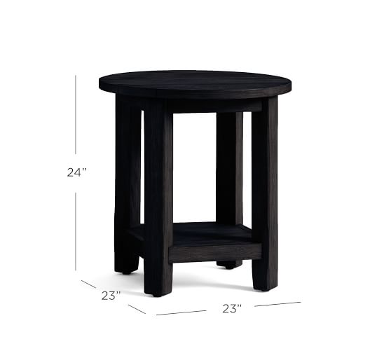 Benchwright 23 Round End Table, 7 Inch Deep Side Table