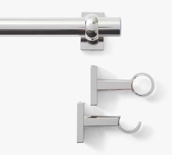 Polished Nickel Curtain Rod Wall, Curtain Pole Brushed Nickel