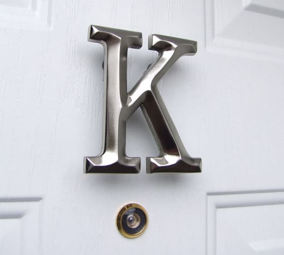 Brass Door Knocker Monogram Letter Initial 'C' Hamptons Coastal Classic Decor