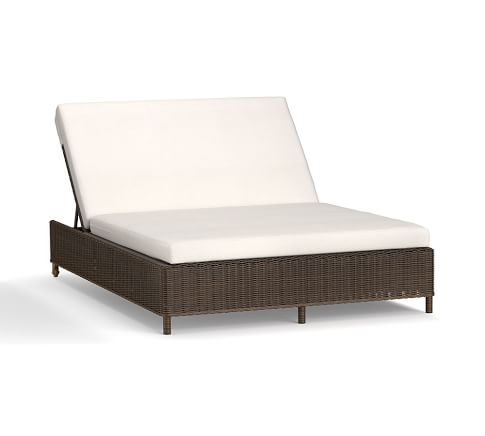 Torrey All-Weather Wicker Double Chaise Lounge | Pottery Barn