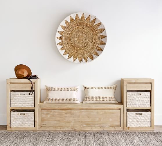 sunny handwoven basket wall art pottery barn sunny handwoven basket wall