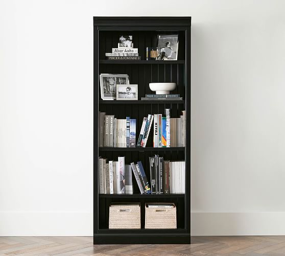 Aubrey 36 X 84 Tall Bookcase, Large Black Bookcase With Doors
