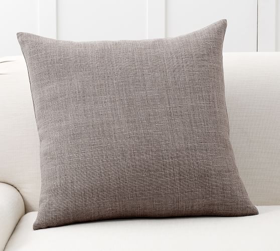 Coffee, 20x20 inch Decorative Throw Pillow Covers Lined Linen Square Pillow Covers for Couch Sofa Set of 4 Light Linen 