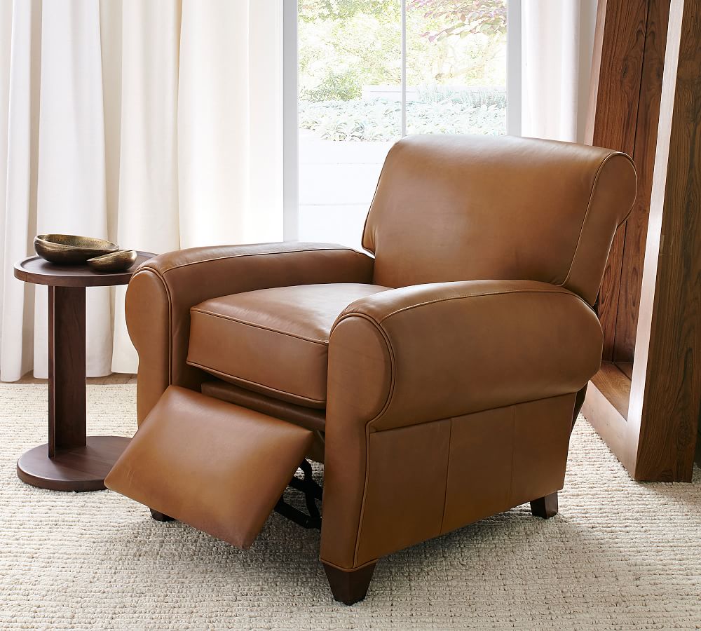 Manhattan Leather Recliner Pottery Barn, Narrow Leather Recliner