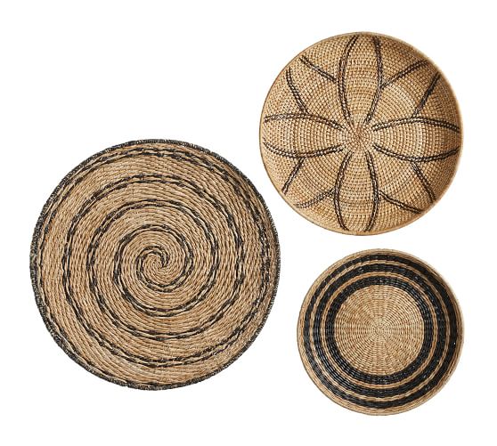 Handwoven Basket Wall Art Pottery Barn - Large Round Baskets To Hang On Wall
