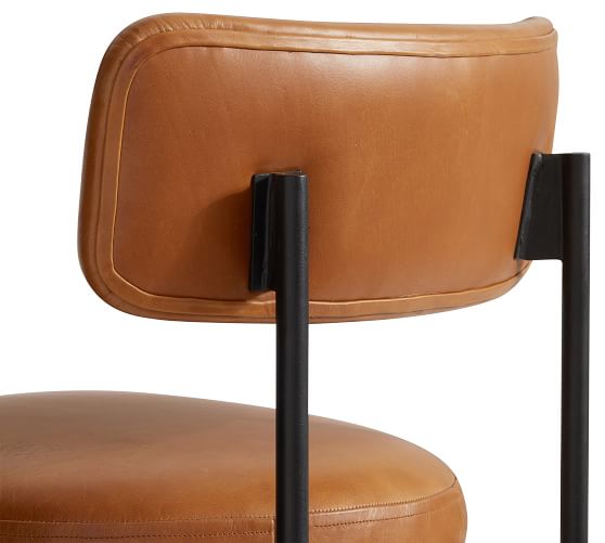 Maison Leather Bar Counter Stools, Real Leather Bar Stools Swivel