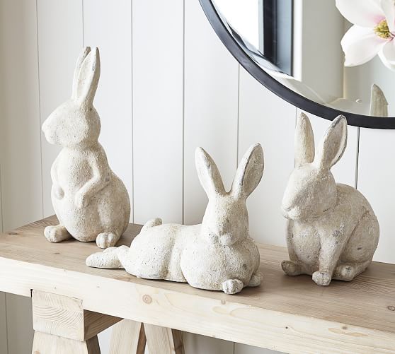 4 Types Bunny Rabbit Statue Garden Statuary Figurine Easter Decor Lawn Decor