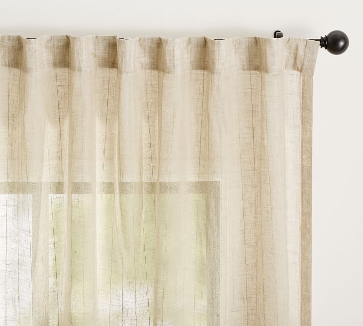 Emery Pinstripe Sheer Curtain, 50 x 108
