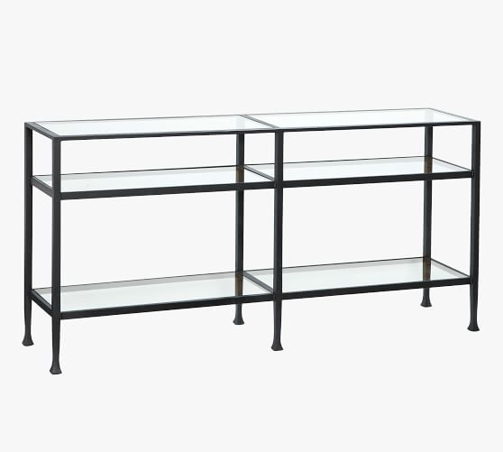 Tanner 65 Console Table Pottery Barn, Long Glass Console Table