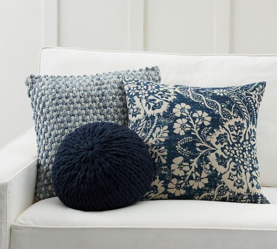 Shades Of Blue Pillow Cover Set, Pottery Barn Outdoor Pillow Covers