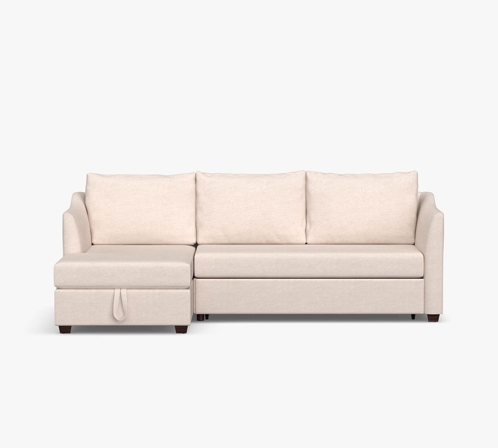 Celeste Upholstered Trundle Sleeper Sofa with Chaise Sectional