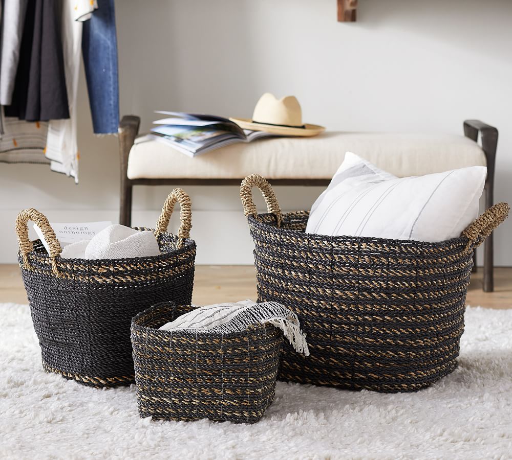 Asher Handwoven Seagrass Baskets Pottery Barn
