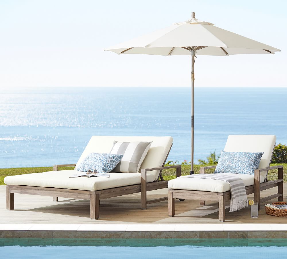 Indio Double Outdoor Chaise Lounge | Pottery Barn