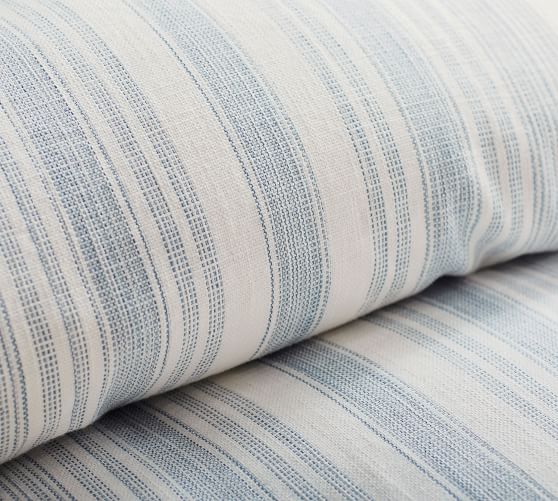 Hawthorn Striped Cotton Duvet Cover, Blue And Gray Striped Duvet Cover
