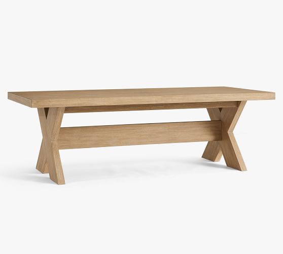Modern Farmhouse Extending Dining Table, Farmhouse Wooden Table And Bench
