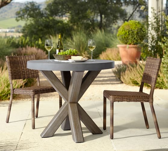 Acacia Round Bistro Table, 36 Inch Outdoor Table Top Patio Heater
