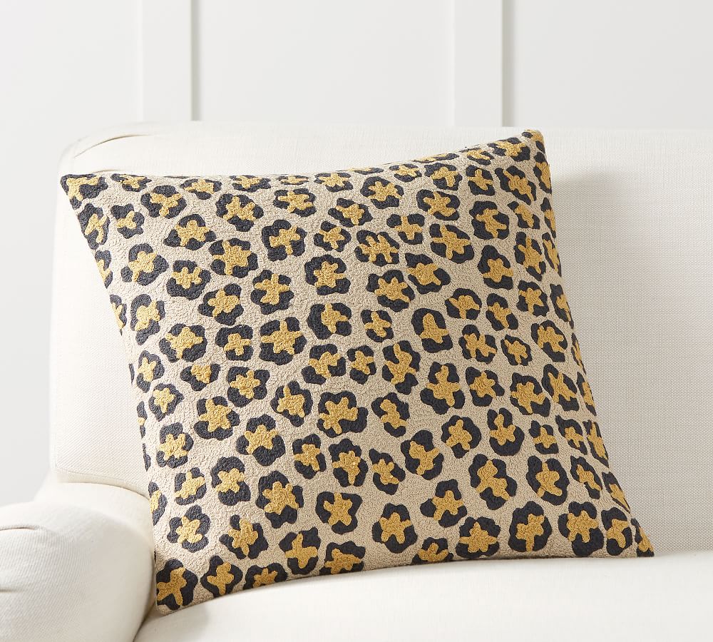 pottery barn leopard pillow