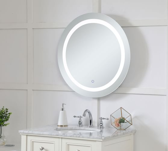 Marina Lighted Round Mirror Pottery Barn Marina Lighted Round Mirror Pottery Barn, Round Lighted Mirror Medicine Cabinet
