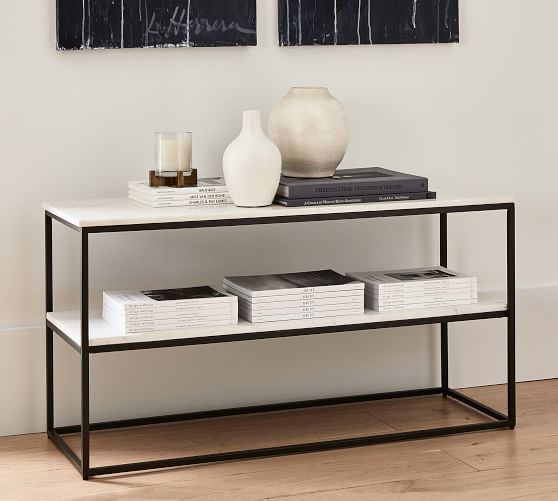 Delaney 42 Marble A Console, Demilune Console Table Pottery Barn