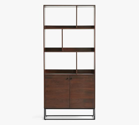 Bradley 35 5 X 79 Bookcase With Doors, West Elm Bookcase Dupe