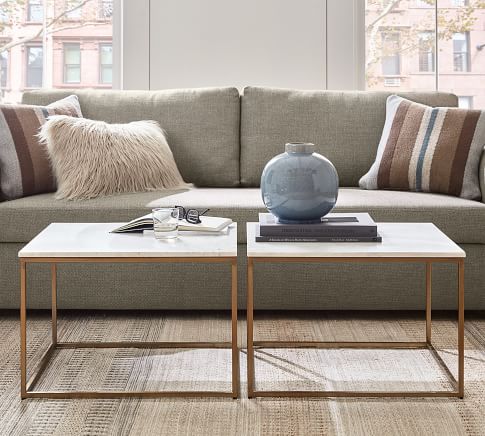 Delaney 10" Round Marble C-Table | Pottery Barn