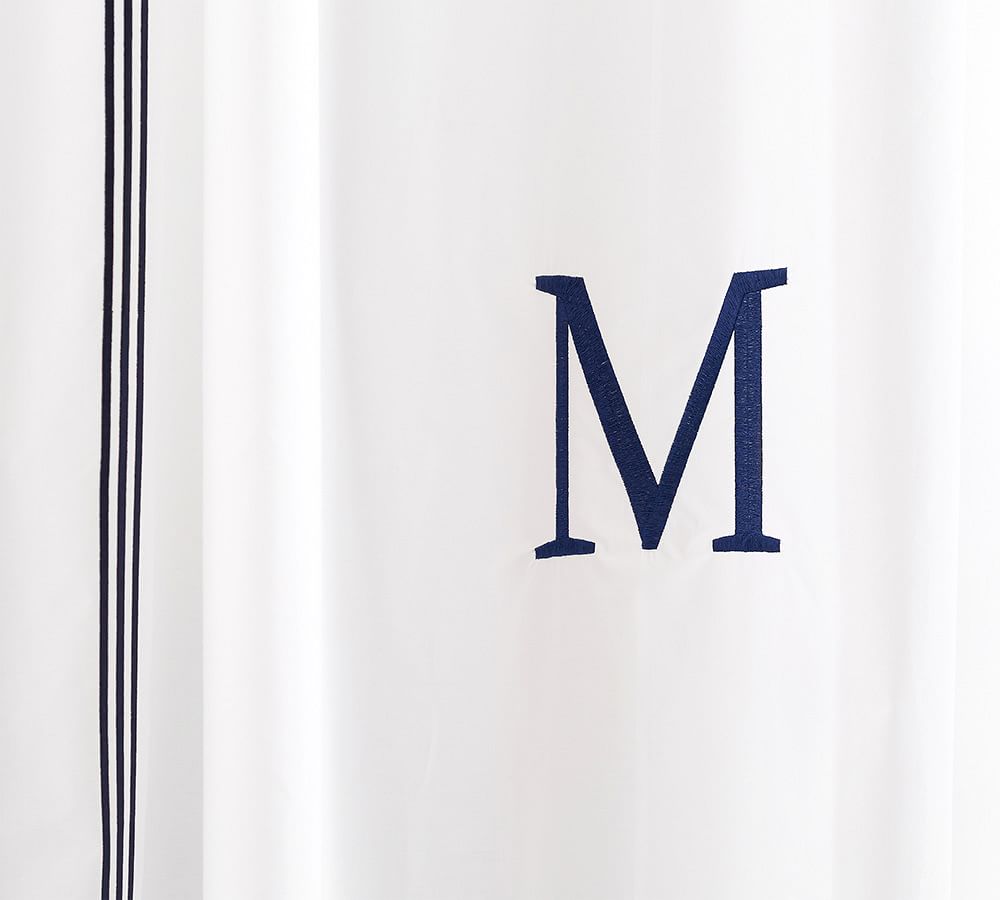 Grand Embroidered Organic Shower Curtain Pottery Barn