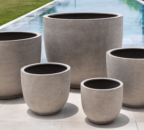Theo Clay Outdoor Planters Pottery Barn, Pottery Barn Planters Outdoors