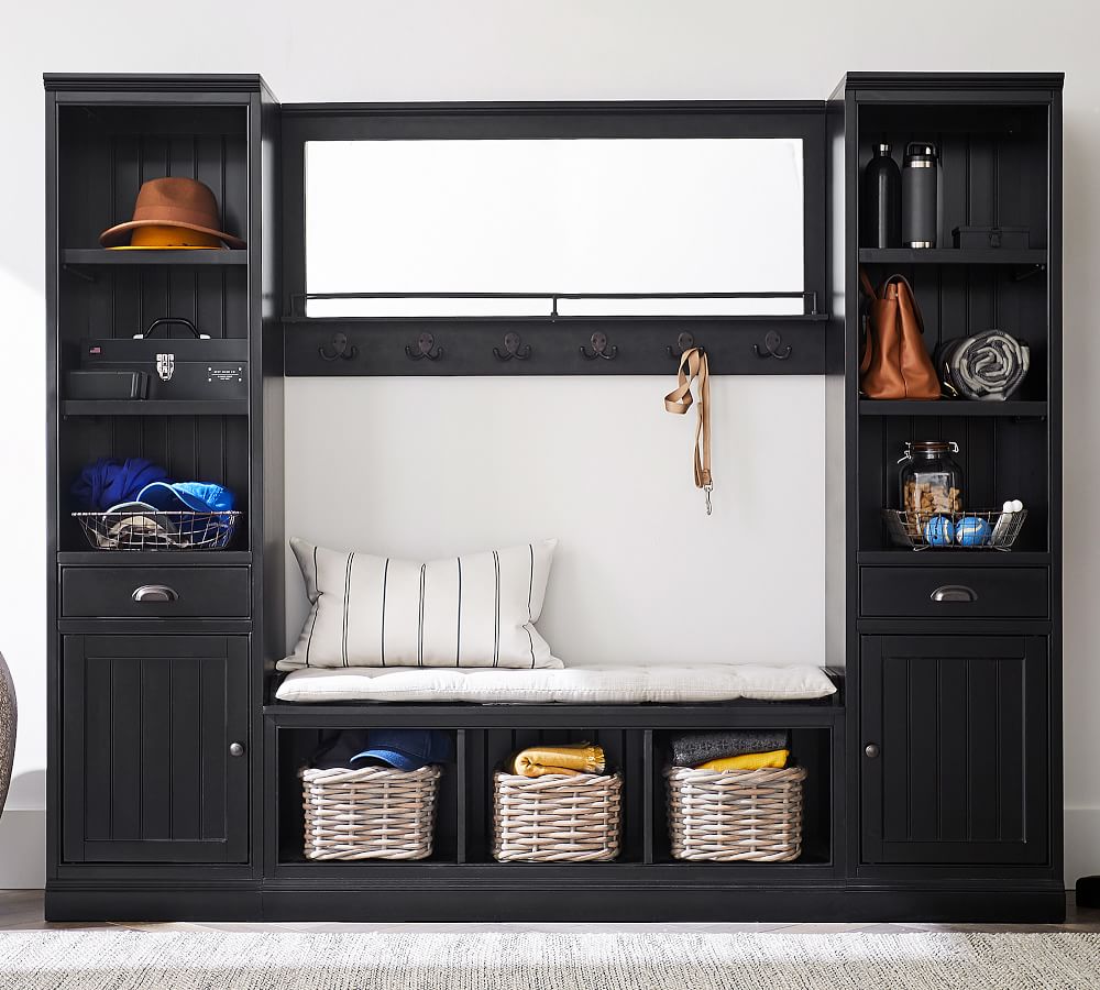 Aubrey Entryway Mirror with Hooks Dutch White Pottery Barn