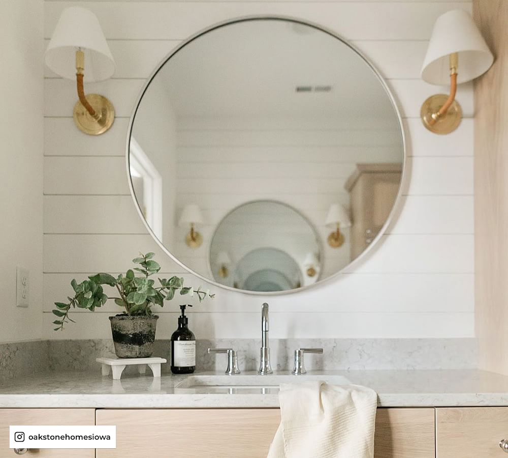 Vintage Round Mirror with DRing Mount Pottery Barn