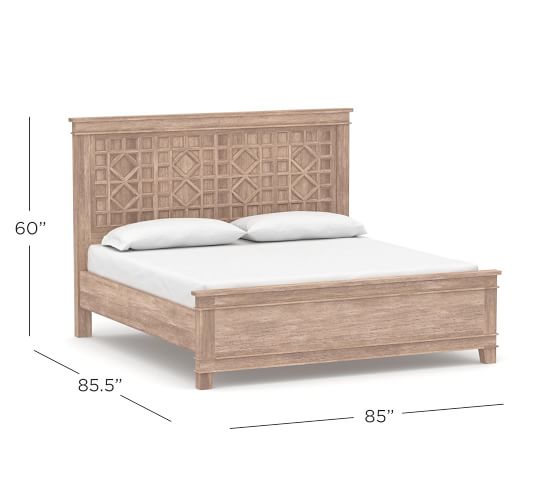 Luella Bed Wooden Beds Pottery Barn, White Carved Headboard Full Size