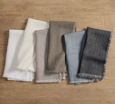 Frayed Oversized Linen Napkins - Set of 4