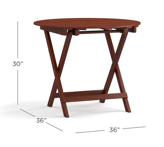 Mahogany Folding Patio Bistro Table, Round Fold Away Dining Table