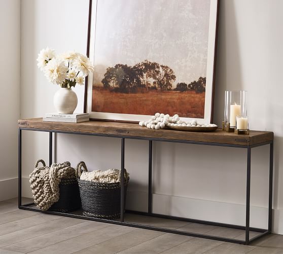 Malcolm 84 Console Table Pottery Barn, What Size Mirror For 48 Inch Console Table