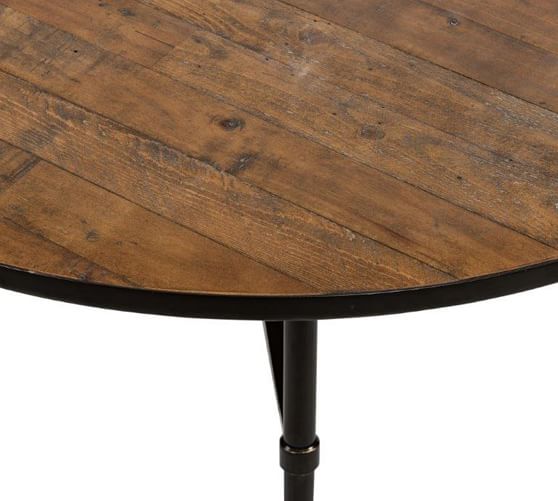 Juno Reclaimed Wood Round Dining Table, Rustic Reclaimed Wood Round Dining Table
