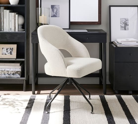 Hartley Upholstered Swivel Desk Chair, Zipcode Design Sandra Bookcase