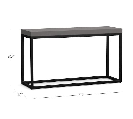 Sloan Indoor Outdoor Concrete Iron, Wrought Iron Console Table Outdoor