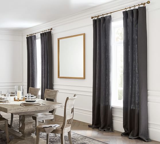 Details about   Pottery Barn Warm Brass .75 Standard Curtain Drapery Rod 108-144"  NO FINIAL 